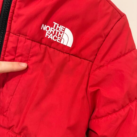 The North Face Boys Reversible Shasta Jacket Hooded Sherpa Black Red XS - Picture 3 of 10